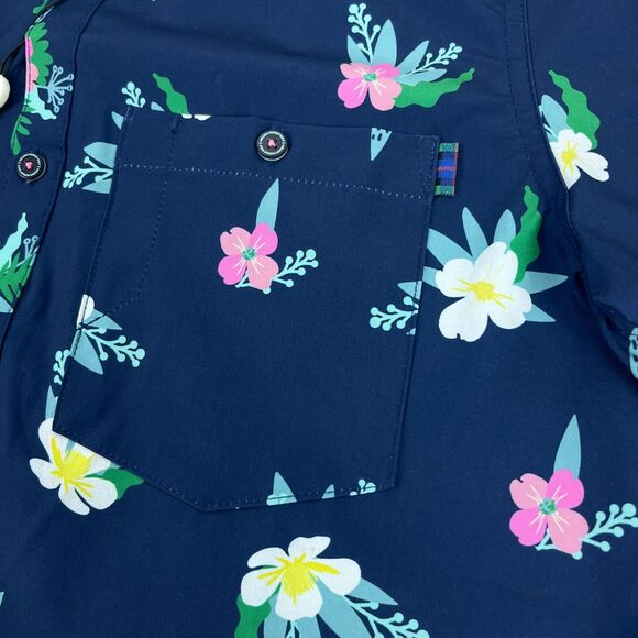 William Murray Shirt Mens S Short Sleeve Button Up Blue Floral Pattern Golf NEW - Picture 4 of 14